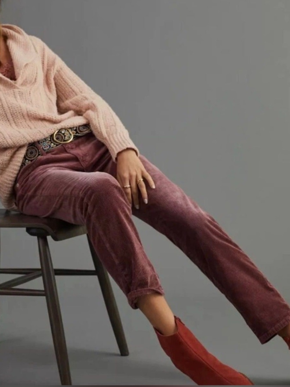 Pilcro Slim Boyfriend Crop Corduroy Pants